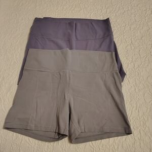 Aritzia TNA Women's Stretch High-Waist Active Shorts - Dark and Light Gray
